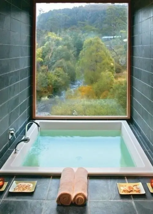 window soaking tub