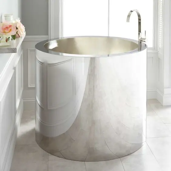 tall stainless steel tub