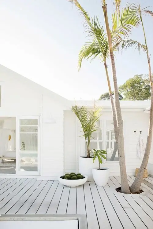 white modern deck