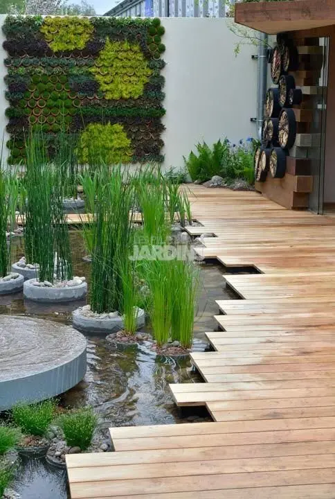Zen deck and pond