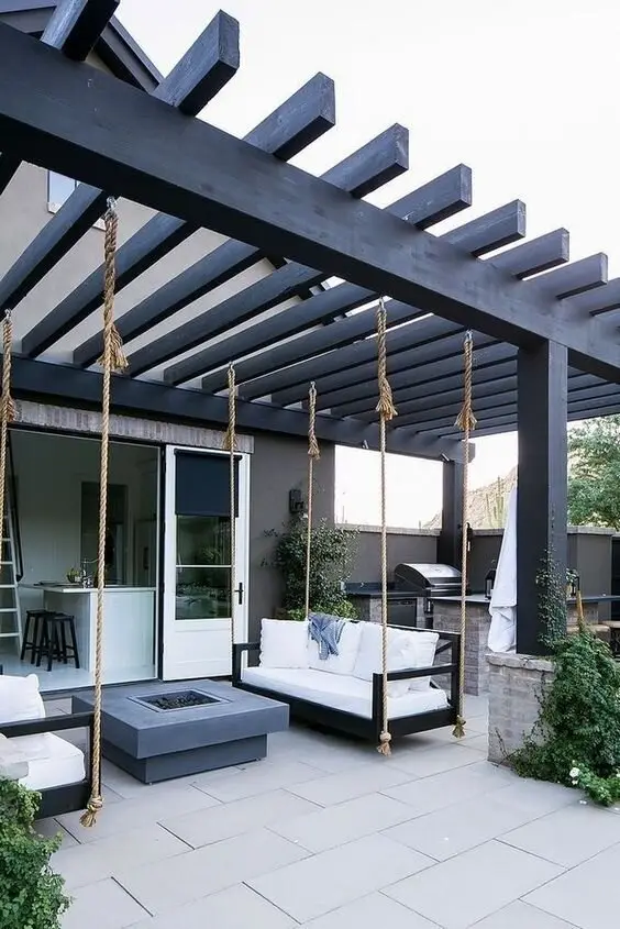 pergola with swing seats