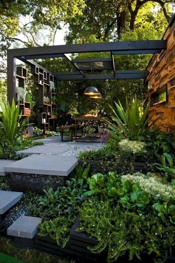 patio in the backyard