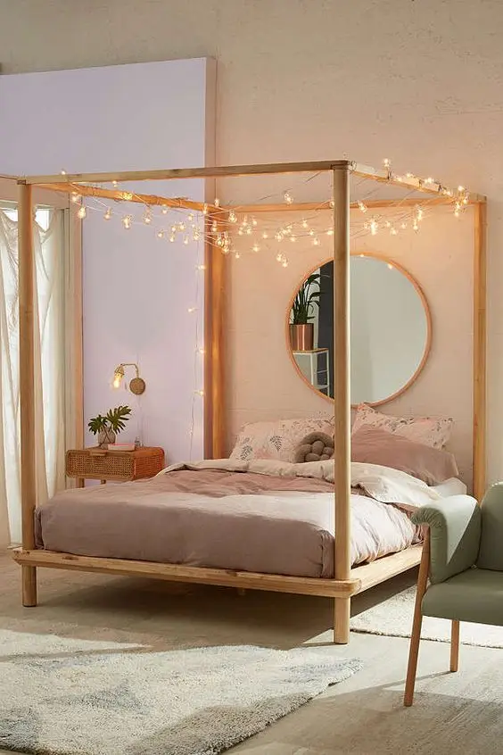 modern four-posted bed
