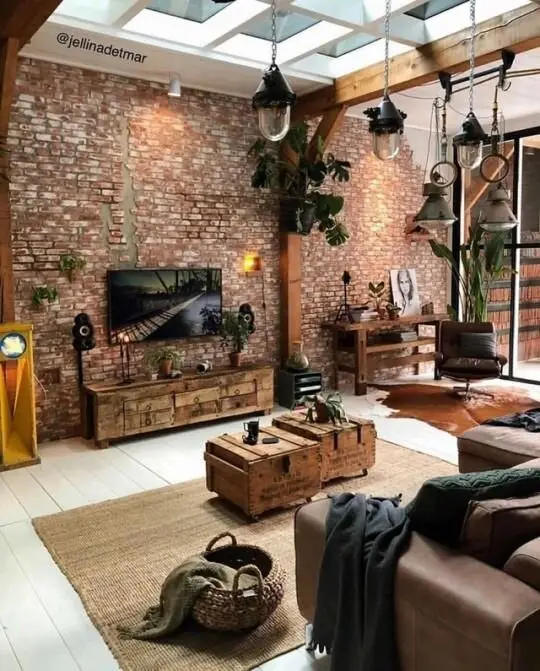rustic industrial interiors