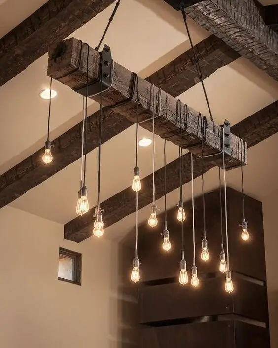 rustic wood diy chandelier