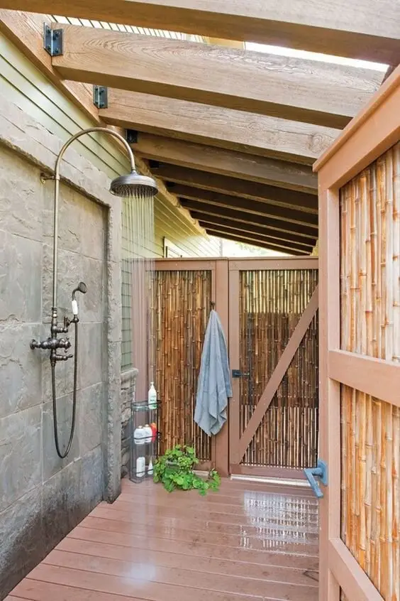 enclosed outdoor shower