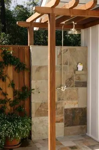 classy outdoor shower