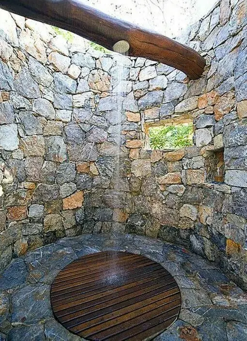 rustic outdoor shower