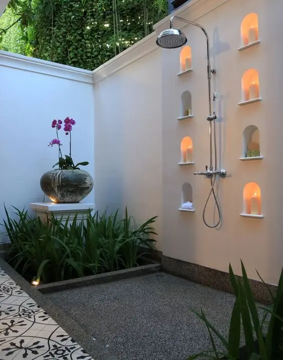 spa and outdoor shower