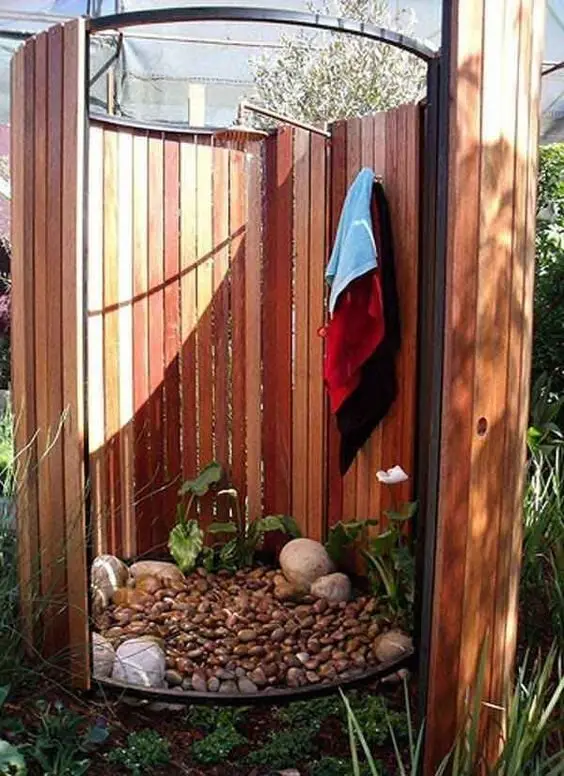 circular outdoor shower