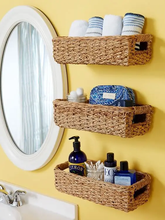 bathroom basket wall organisers