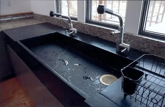 black soapstone kitchen sink