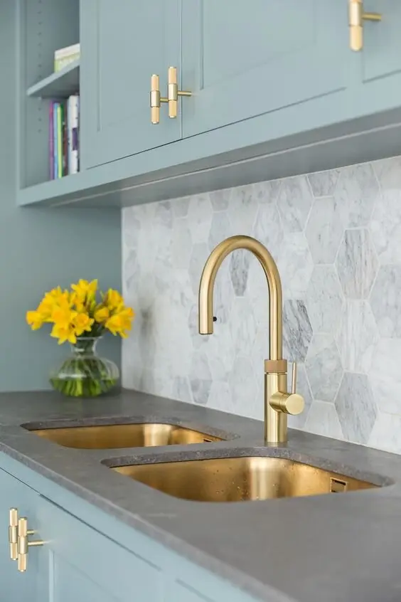 gold kitchen sink