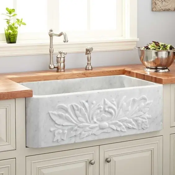 farmhouse marble sink