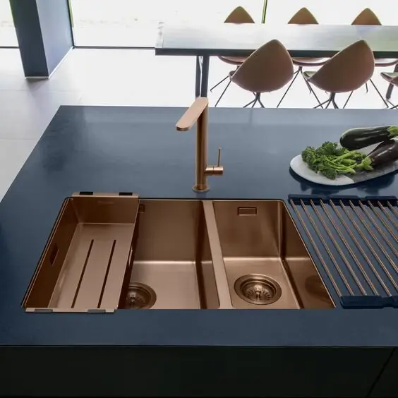 modern copper kitchen sink