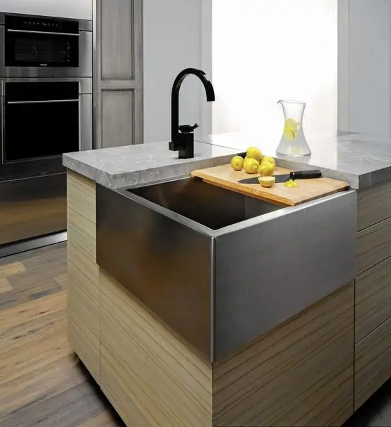 island corner kitchen sink