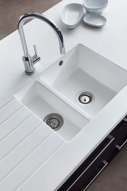 modern white kitchen sink