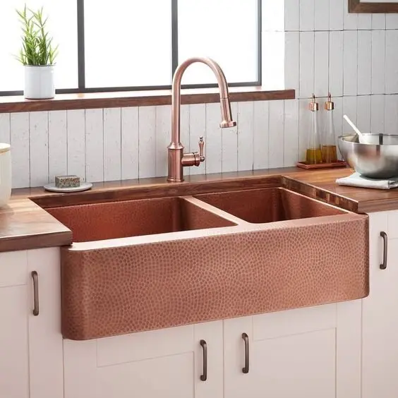 copper farmhouse kitchen sink