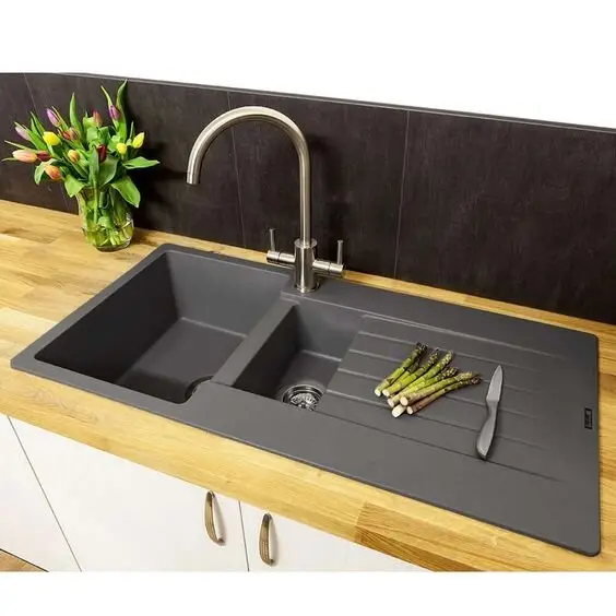 modern black kitchen sink