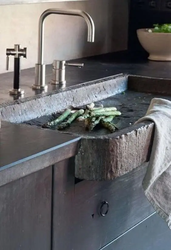 stone kitchen sink