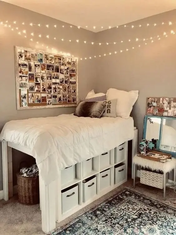 teen elevated bed bedroom