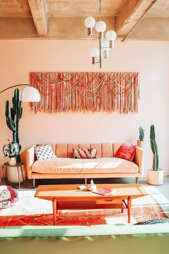 desert inpired boho living room