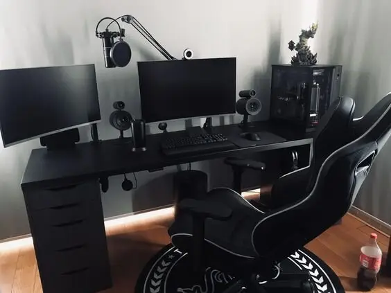 black home office