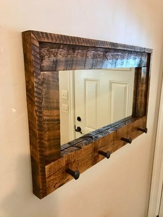 diy rustic mirror frame
