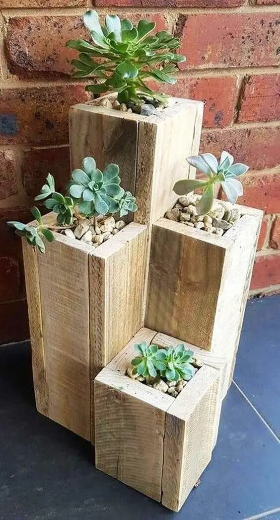 wood garden planters