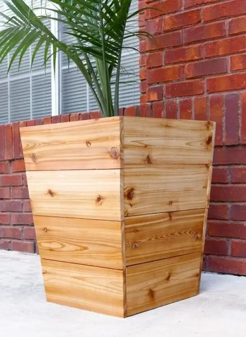 modern wood planter