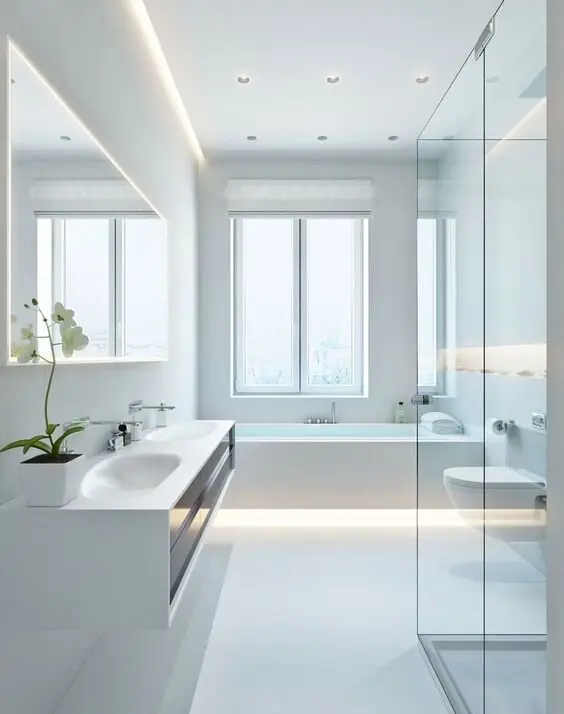 all white bathroom