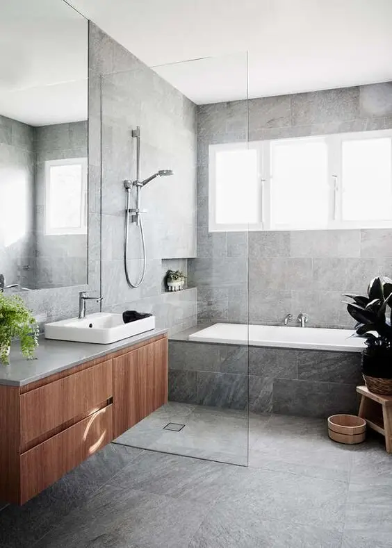modern grey bathroom