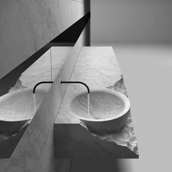 carved stone bathroom sink