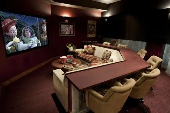 media room banquette