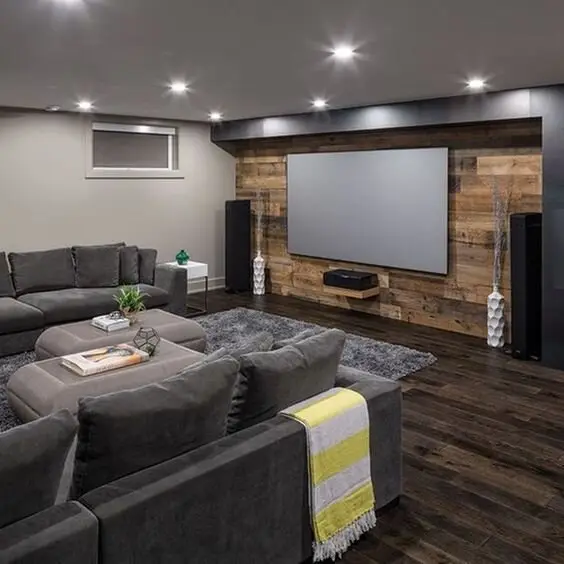 modern rustic media room