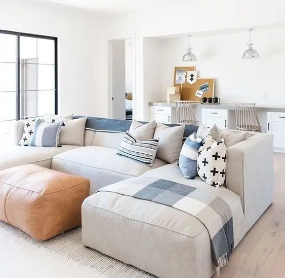 bright cottage office and media room