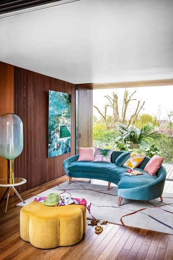mid century modern living room