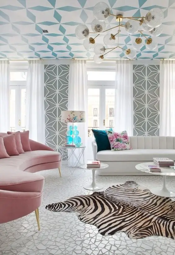 cool maximalist livign room