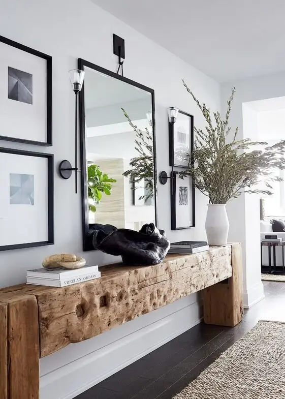 wood log console