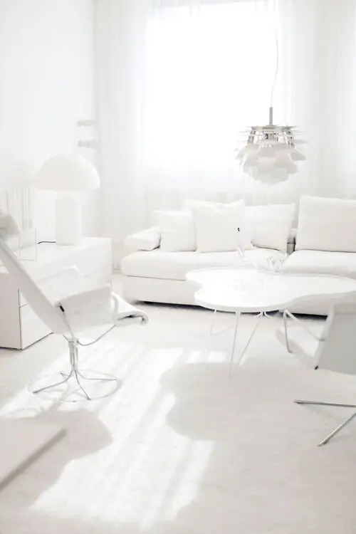 all white living room