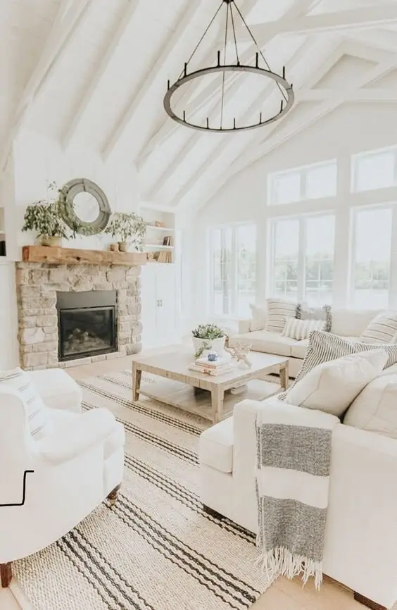 white cottage living room