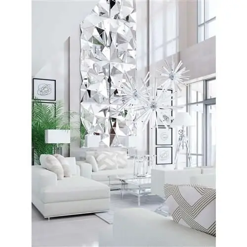 silver and white living room