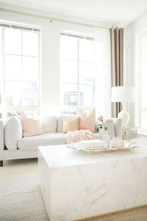 chic white living room