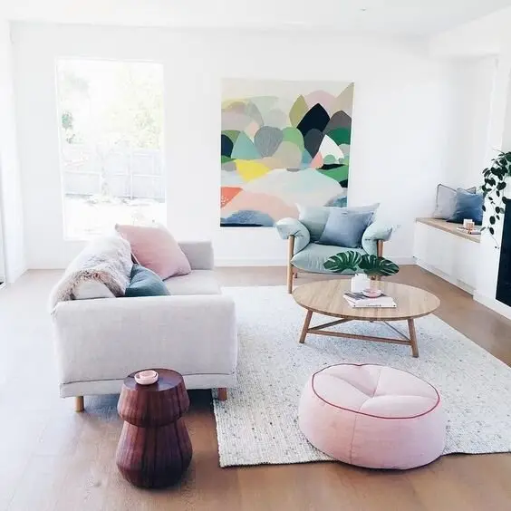 pastel color living room