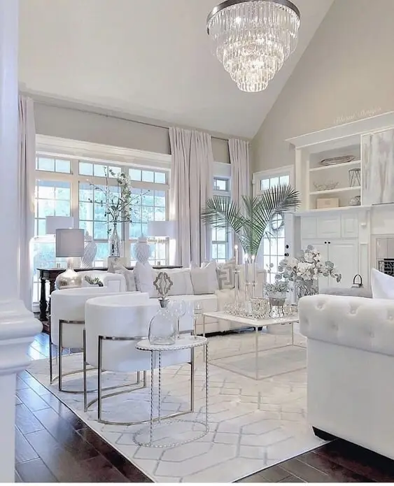 white luxurious living room