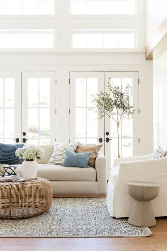 modern white living room