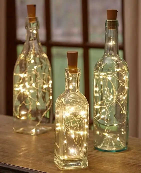 fairy lights in bottle