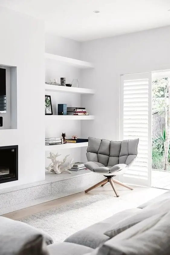 modern white living room