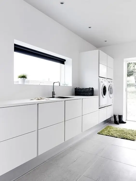 white minimalist laundry