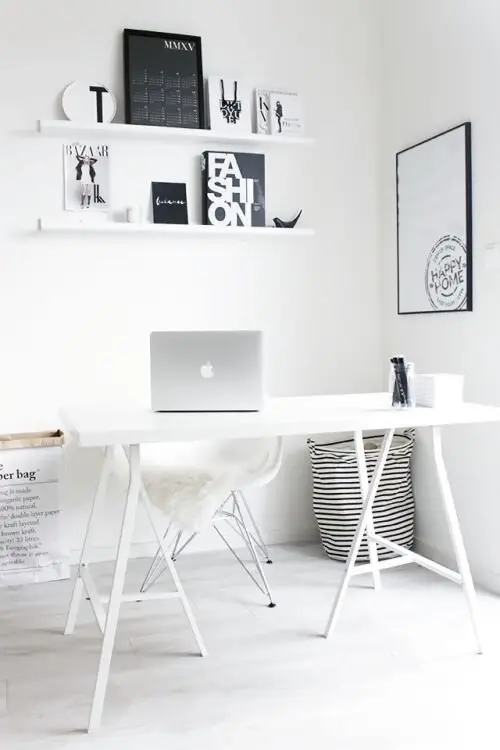 modern white home office